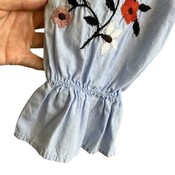 Sky and Sparrow Boho Off-the-Shoulder Floral Embroidered Mini Dress in Blue Sz S - Picture 7 of 16